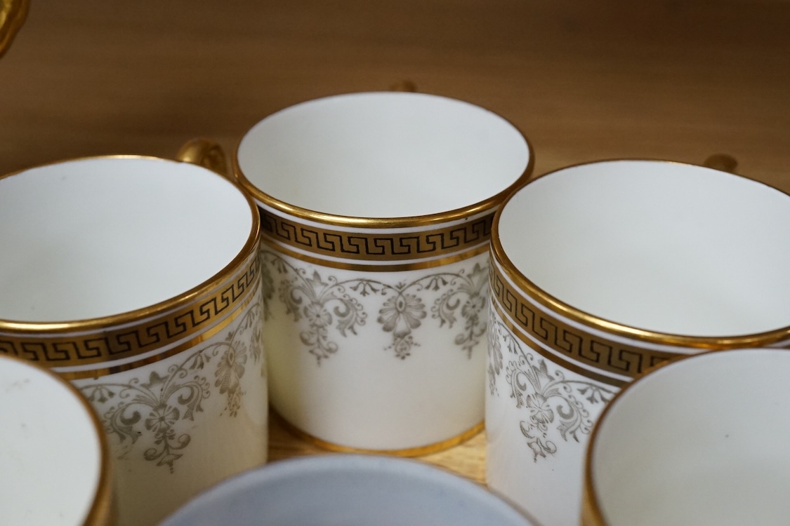 A Cauldon coffee set and a Japanese part set, tallest 18.5cm